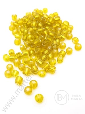 Mărgele de sticlă cu galben metalic 4mm 50g 334120