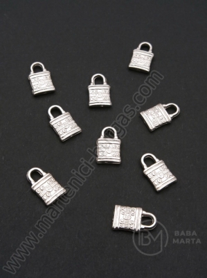 Lacăt pendantiv SSV 13.5x8mm culoare argintie 1 pachet 100 buc 318453