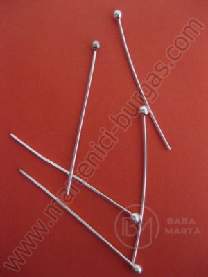 Element de conectare 30x0.5mm cu bila 1.5mm color alb 1 pachet 50 buc 301180
