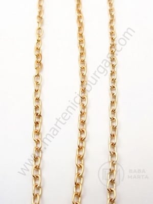 Lanț metalic 3x2x0.5mm culoare auriu roz 1 metru 302071