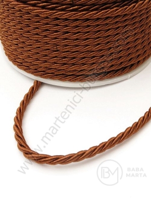 Sfoară de poliester rasucită 3mm maro oçetrit 1 meter 441310