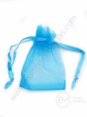 Saculet pentru bijuterii 5x7cm organza albastru 1 pachet 10 buc 461500