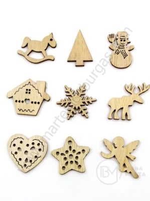 Figurină de Crăciun mescecate 21,5~28,5x18,5~30x2,5mm 1 pachet 10 buc 182704
