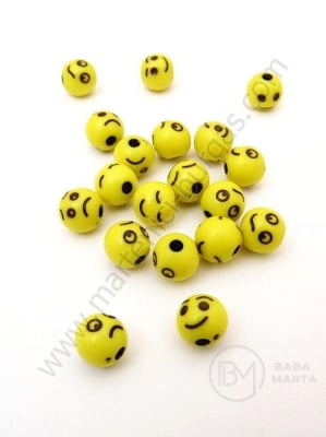 Bilă zâmbitoare 8mm galbenă gaură 1.8mm 1 paquet 40g ~160 buc 312532