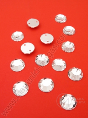Piatră acrilică 10mm albă pentru cusut 1 pachet 25 buc 153119