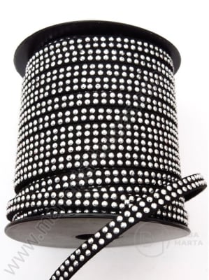 Pietre întoarse naturale late 5x2mm negre cu pietricele 1 metru 421138