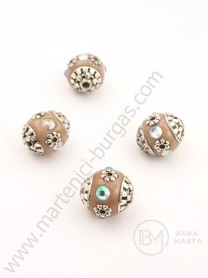 Mărgele Indonezia ~11x~13mm lucrate manual gaură 2mm 1 buc 309781