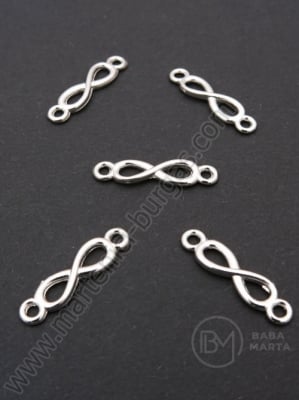 Element metalic infinit 20,5x5mm culoare argintie 1 pachet 20 buc 306256
