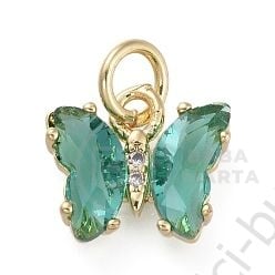 Pandantiv fluture 12,5 mm alamă cu zirconii forjate 1 bucată 305369