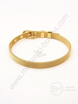Brățară din oțel, lungime 21cm, lățime 6mm, culoare aurie, 1 buc. 307690