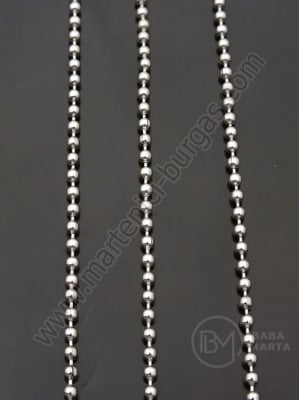 Lanț BILĂ DIN OȚEL 2mm color argintie 1 metru 302052