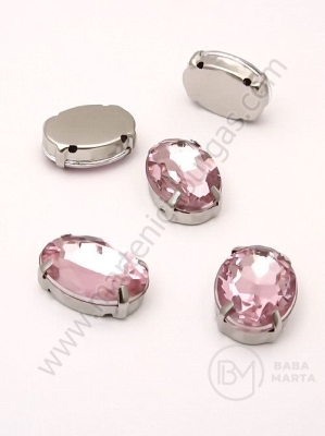 Pietriș acrilic 13x18mm roz în coș metalic 1 pachet 4 buc 151498