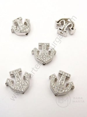 Mărgele anchoră 12x13mm cu zirconii forjate 1 bucată 305160