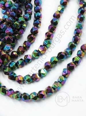 Poligon de hematit 3,8~4mm gaură 1mm ~40cm ~100buc 1buc 353229