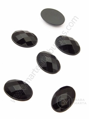 Pietricele acrilice 14x10x5mm negre pentru lipit 1 pachet 30 buc 151593