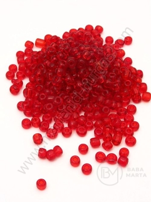 Margele de vitola transparente rosu inchis 4mm 50g 334005