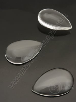 Cabochon din sticla picatura 30x20x6mm transparent 1 pachet 5 buc 191084