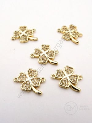 Element de conectare 16,5x14x2mm alamă cu zirconii forged 1 piece 305329