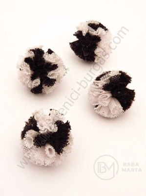 Pompom textil ~25mm bicolor 1 pachet 10 buc 461380