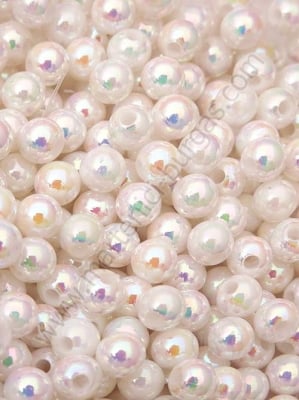 Mărgele albe 6mm efect AB gaură 1.5mm 1 pachet 40g ~410 buc 312542