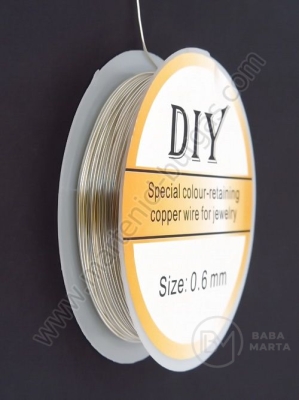 Sârmă de cupru 0.6mm argintiu 1 rolă ~5 metri 141225