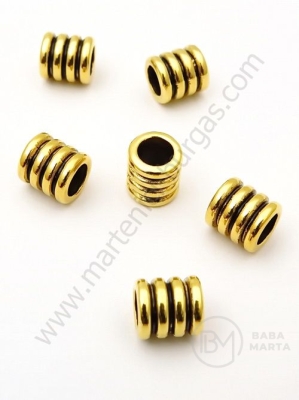Margele metallice 10x9mm color auriu vechi gaură 6mm 1 pachet 5 buc 308683