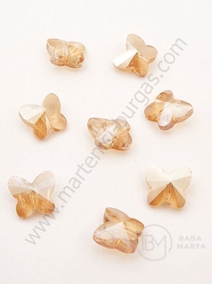 Fluture cristal 10x9x6mm Swarovski imitație auriu efect AB 1 pachet 10 bucăți 335417