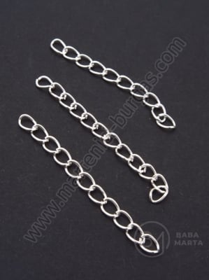 Lanț metalic 50x3.5mm culoare albă 1 pachet 100 buc 301798