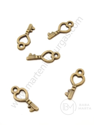 Pandantiv cheie metalic 17x9mm culoare bronz antic 1 pachet 15 buc 306329