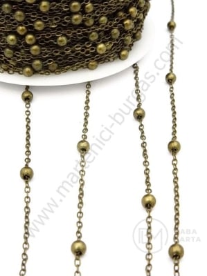 Lanț din alamă 2.2x1.7x0.23mm color bronz antic 1 metru 302141