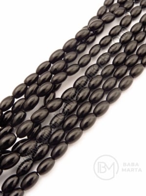 Mărgele de sticlă 7x4mm negru, calitate AAA, 1 buc. ~55 buc. 341032
