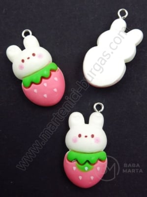 Pendant din rășină iepure ~26x~15mm gaură 2mm 1 pack 2 pcs 335870