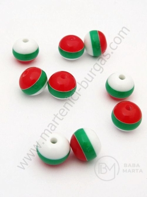 Minge de caucait albă, verde, rouma 10mm gaură 2.2mm 1 pachet 50 buc 312677