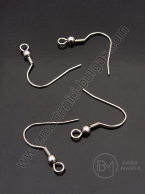 Vârf cercei OȚEL 20x18x3mm culoare argintie 1 pachet 10 buc 307184