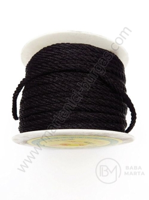Sfoară neagră din polyester ~3.5 mm ~25 meters 1 rollă 441365