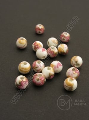 Bilă de porțelan 6mm vopsită gaură 1.5mm 5 buc 335045