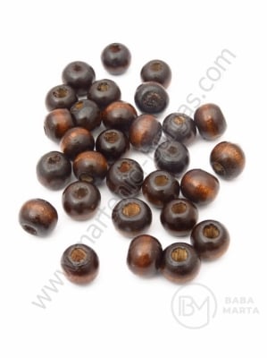 Bilă de lemn 8x7mm maro 1 pachet 40g ~230 buc 321119