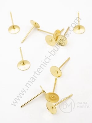 Vârf cercei 6x13mm culoare aurie 1 pachet 50 buc 301805