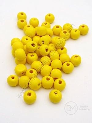 Bilă de lemn 8x7mm gaură galbenă ~3mm 1 paquet 40g ~215 buc 321319