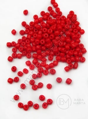 Mărgele de sticlă roșii 4~5x3~5mm gaură 1.3mm 1 pachet 50g 334147