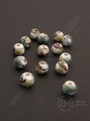 Bilă de porțelan 6mm vopsită gaură 1.5mm 5 buc 335043