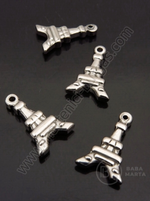 Pandantiv Turnul Eiffel oțel DIN 18x11x3mm 1 pachet 2 buc 307201
