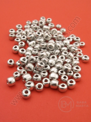 Mărgele de sticlă argintii 4mm 50g 331544