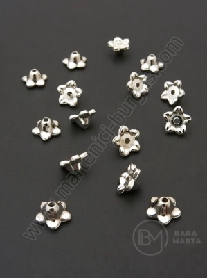 Margele SSV pălărie argintie 8x5mm, gaură 1mm, 1 pachet, 150 buc. 318659