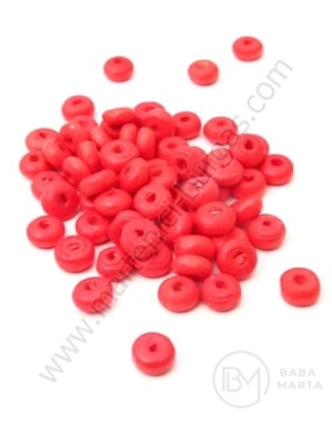 Șaibă de lemn 7x3mm, gaură roșie 2mm, 1 pachet 40g ~650 buc 321218