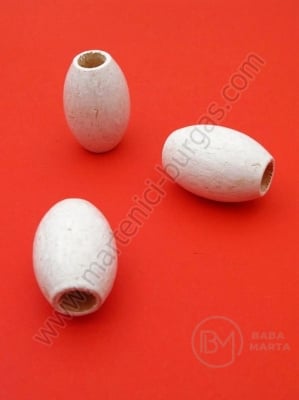 Cilindru din lemn alb 24x16mm gaură 7mm 1 pachet 15 buc 321279