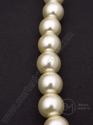 Şir de perle din glass crem 10mm ~80cm ~85 pieces 341043