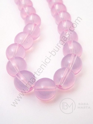 Mărgele de sticlă 10mm imitație roz opal gaură 1.5mm 80cm ~82buc 1buc 343776