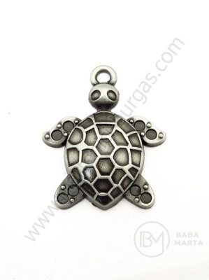 Pandantiv metalic 39x32mm broască țestoasă 1 buc 305562