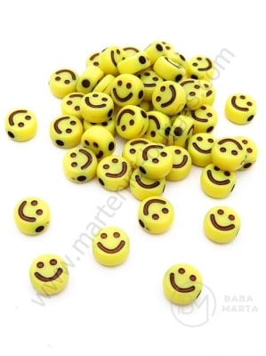 Mărgele 7x3.5mm smile galben gaură 1.5mm 1 pachet 40g ~300 buc 312698